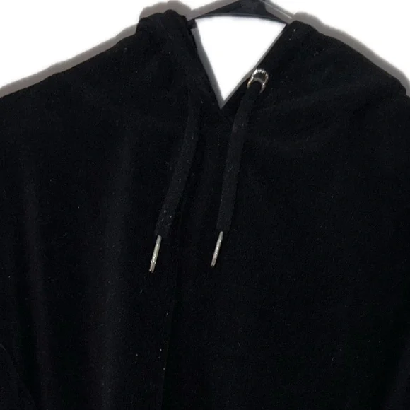 COPY - Gorgeous mint vintage Calvin Klein cropped ladies hoodie black velour / … - Picture 2 of 11
